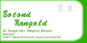 botond mangold business card